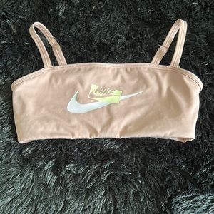 Pink Nike sports bra
